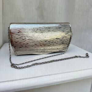 Vintage ROMO Italy Silver Metal Clutch Purse